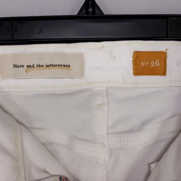 Pilcro Anthropologie Superscript Flared Jeans Women's Size 26 White 23" Inseam - Picture 11 of 15